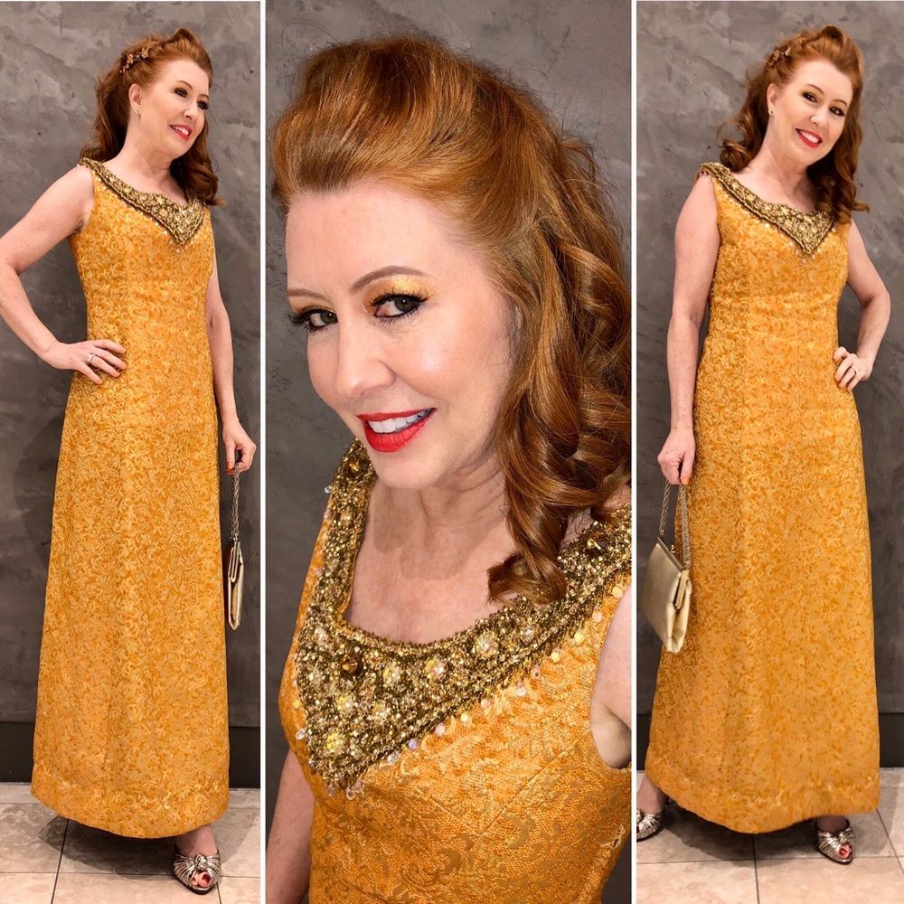 Glamorous, unique vintage evening gown-REFURBISHED to like new condition